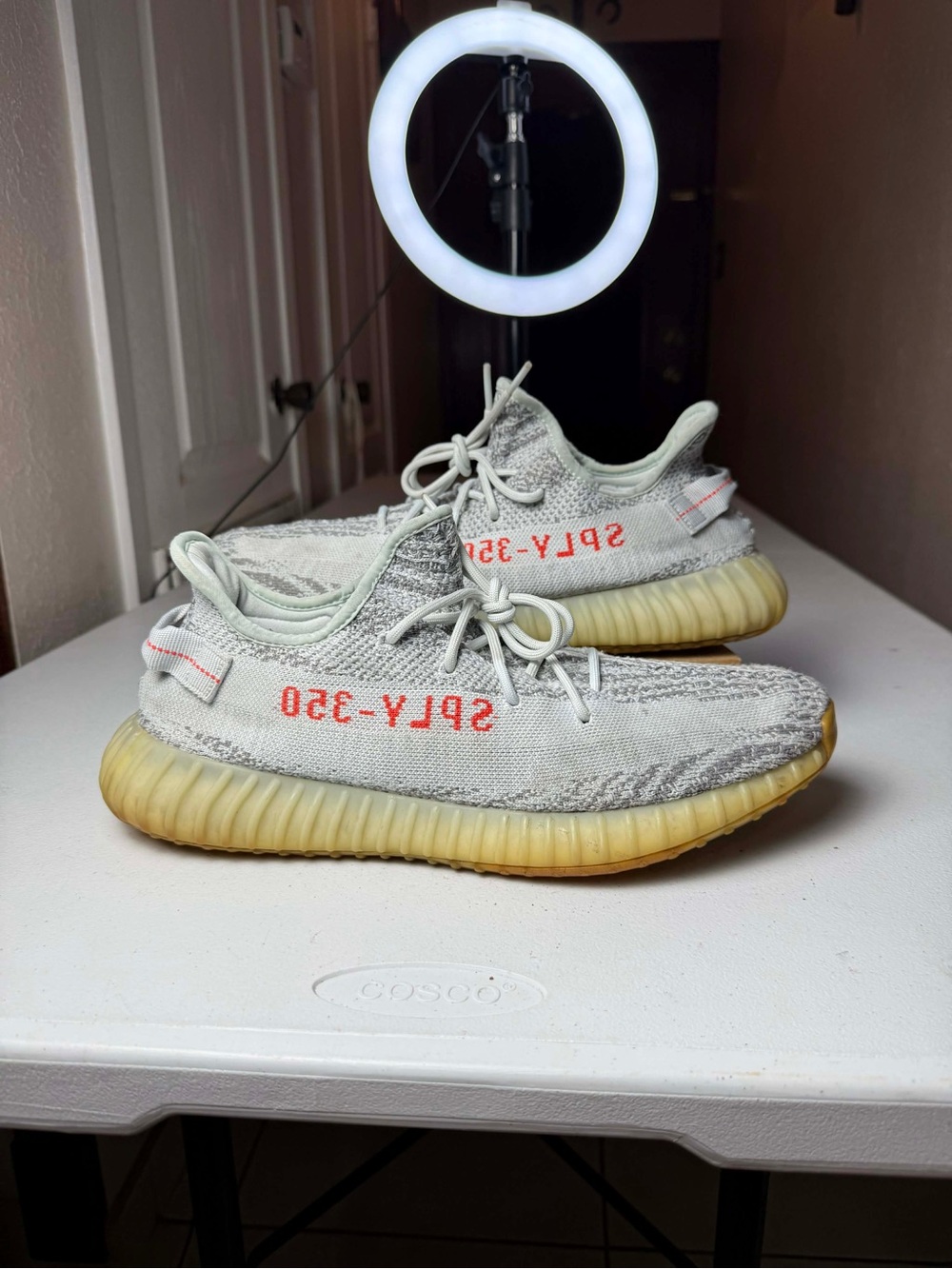 Adidas Yeezy Boost 350 V2 Blue Tint Men's US 14 B37571 Sneakers Logo Lace Up